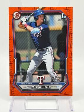 2026 Bowman Jack Wheeler 1st Bowman Orange Border Pattern 21/25 SP Texas Rangers